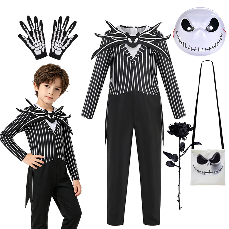 Black Face Mask Pack - Kostum Halloween Anak Laki-laki Raja Labu