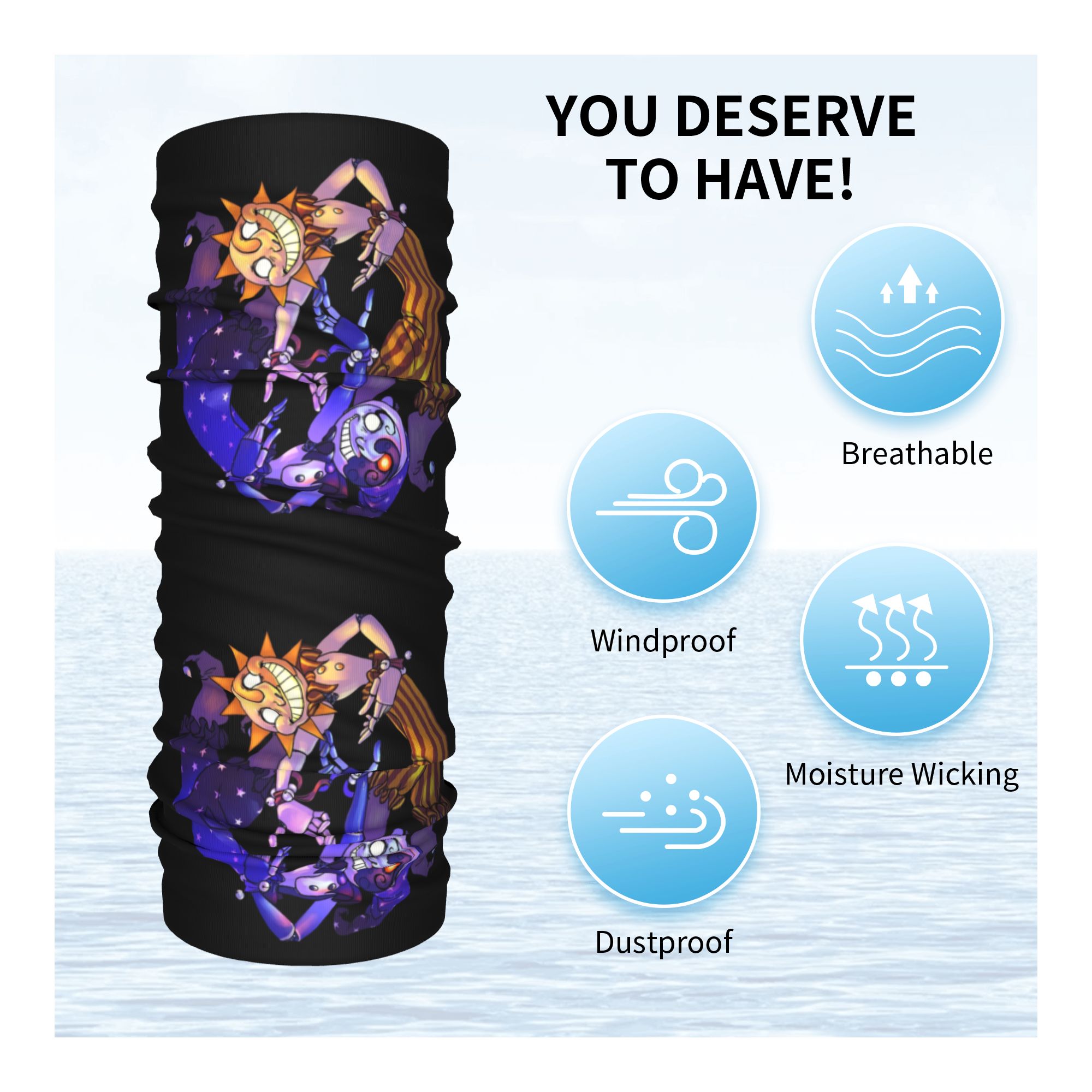 Sun And Moon FNAF Security Bre - Neck Gaiter Face Cover ulasan dan harga